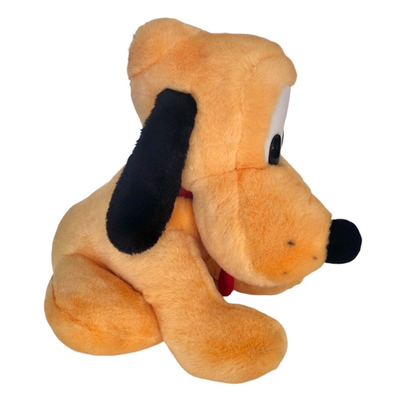 Vintage Disneyland Walt Disney World Pluto Plush Sitting Dog Stuffed Animal - Picture 2 of 8